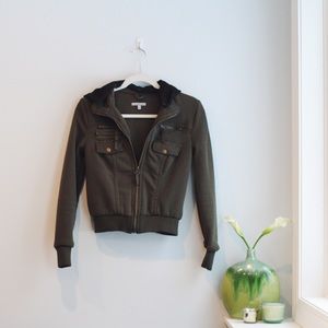 Hunter Green Hooded Zip-Up Jacket